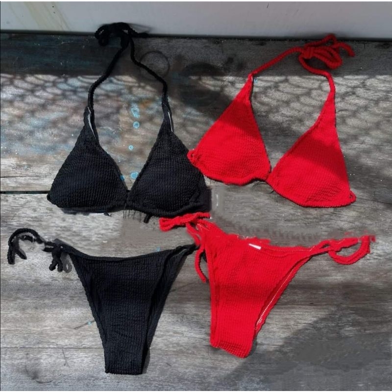 Bikini Tam Giác Phối Màu Dạ Quang Trắng Da