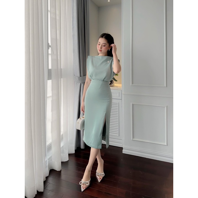 Set áo lụa chân váy lụa Ancava