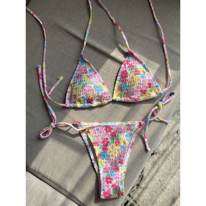 Bikini 2 Mảnh Dún Hoa Cúc Nhí Nhiều Màu Pastel