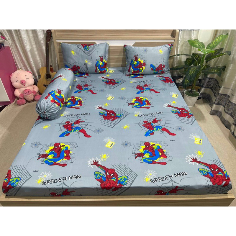 Bộ drap ga thun Hàn quốc mẫu siêu nhân mới không chăn