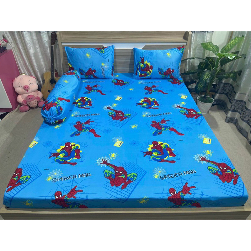 Bộ drap ga thun Hàn quốc mẫu siêu nhân mới không chăn