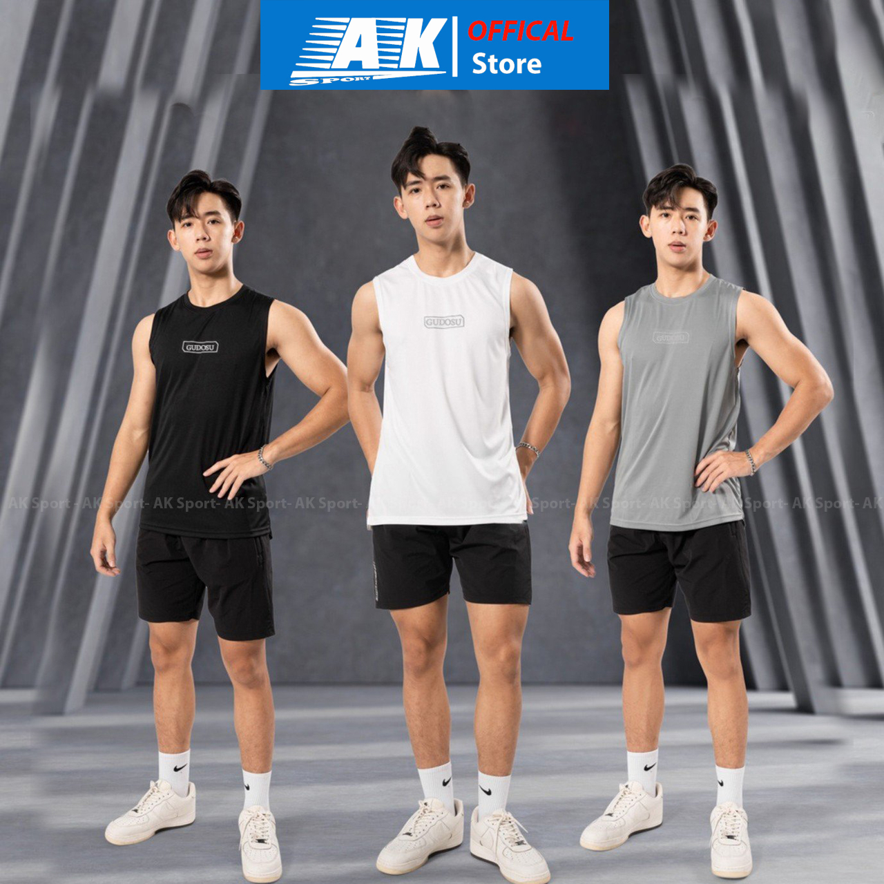 Áo Ba Lỗ Áo Sát Nách Chất Liệu Thun Lạnh Co Giãn 4 Chiều Thoáng Mát, Mặc Ở Nhà, Tập Thể Dục, Tập Gym - ABL01 AK Sport