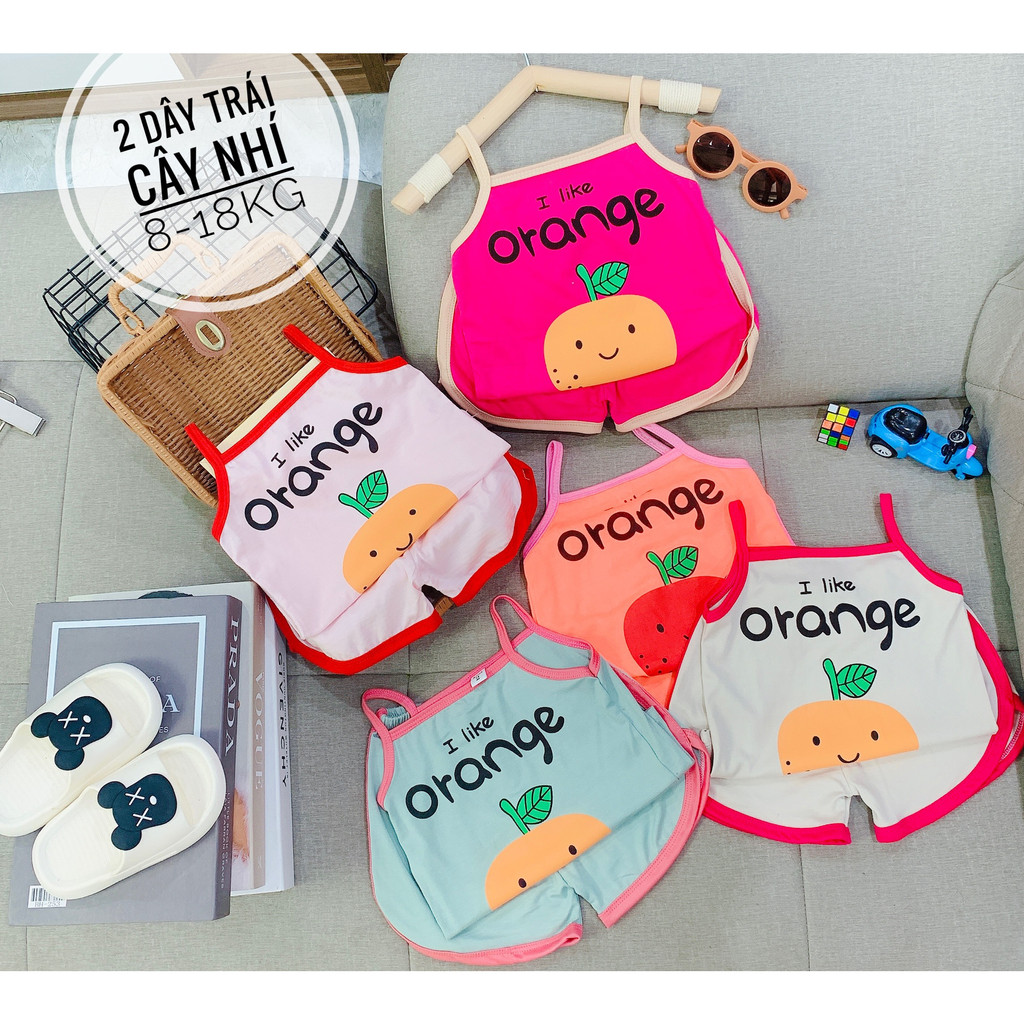 Bộ 2 dây cho bé gái, bộ 2 dây mùa hè cho bé từ 7-19kg