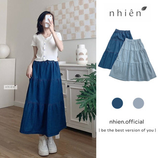 Chân váy tầng jean nữ nhiennhienvinatge BV96