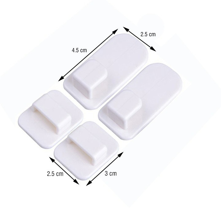 Móc Dán Tường Treo Điều Khiển Móc Gài Set 2c Treo Đồ Đa Năng Nhựa ABS