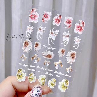 Sticker LỤA sticker 5D dán móng tay nail cao cấp