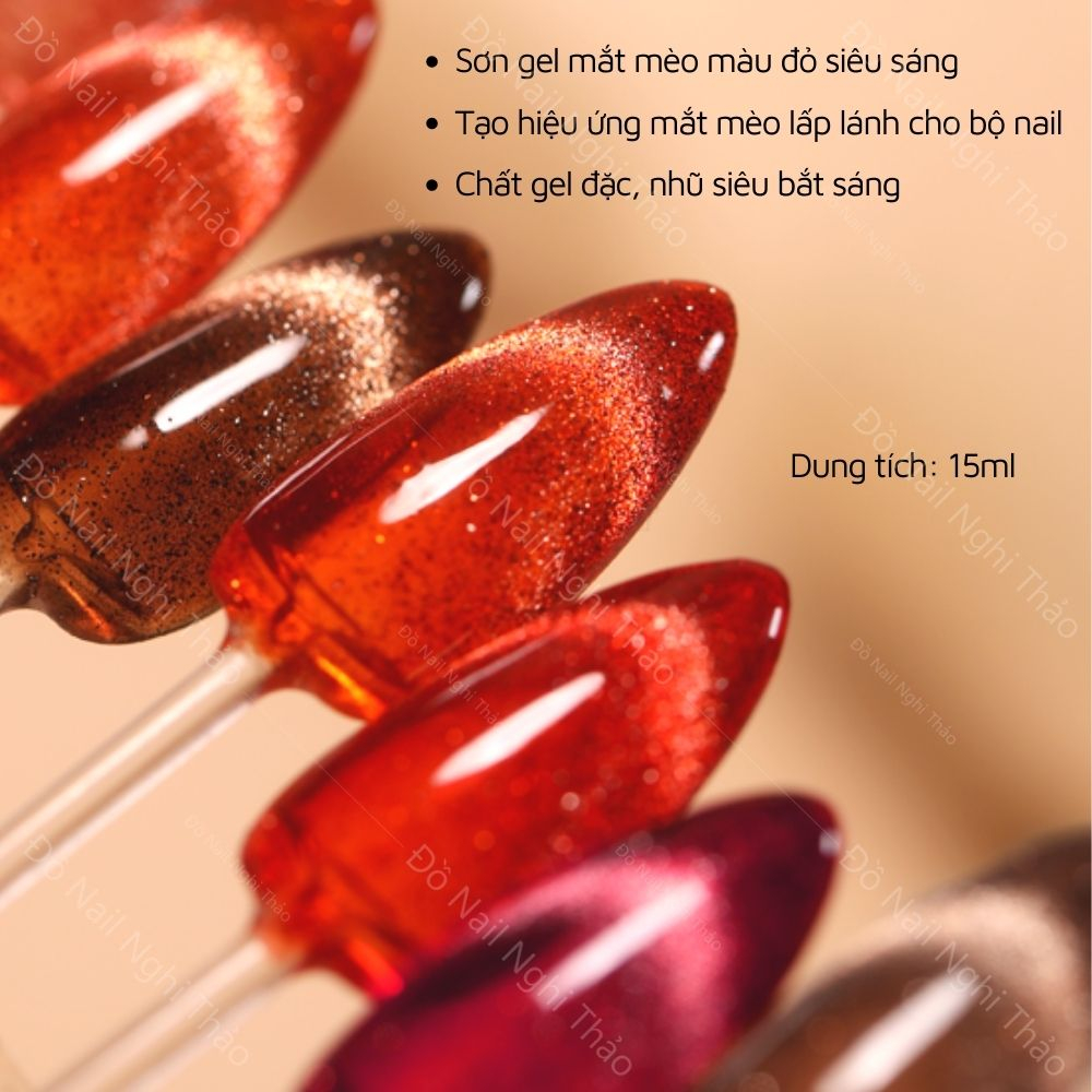 Set Sơn Mắt Mèo 10 Màu VEDEENI Siêu Sáng - Tặng Kèm Bảng Màu Sơn Sẵn