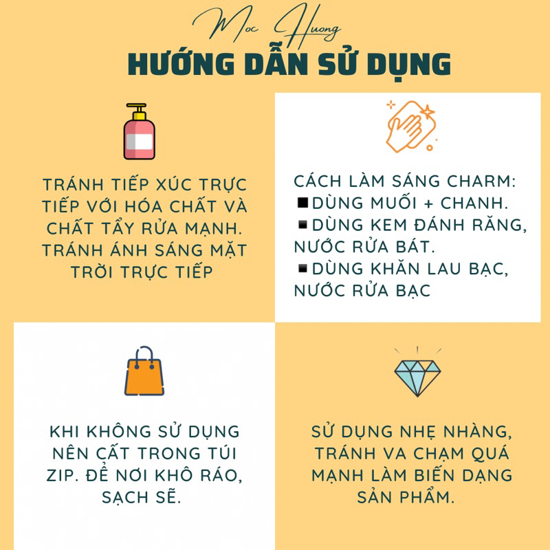 [S925] Charm bi bạc trơn hình khối làm vòng tay xinh xắn - MH852