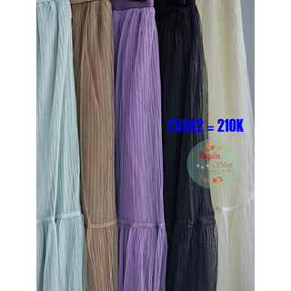 Chân váy lưới nhún tầng