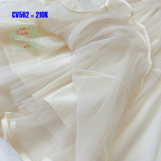 Chân váy lưới nhún tầng