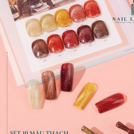 Set Sơn Mắt Mèo 10 Màu VEDEENI Siêu Sáng - Tặng Kèm Bảng Màu Sơn Sẵn