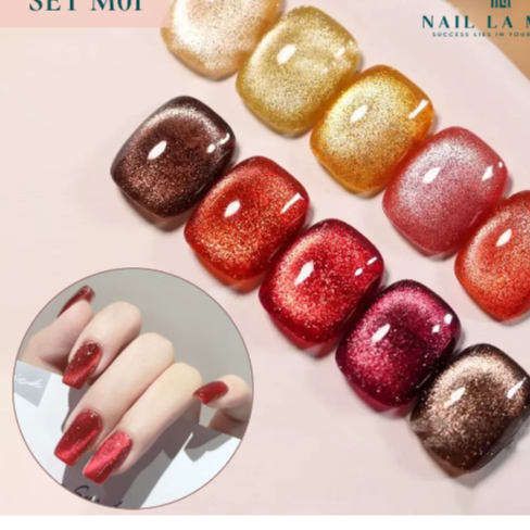 Set Sơn Mắt Mèo 10 Màu VEDEENI Siêu Sáng - Tặng Kèm Bảng Màu Sơn Sẵn