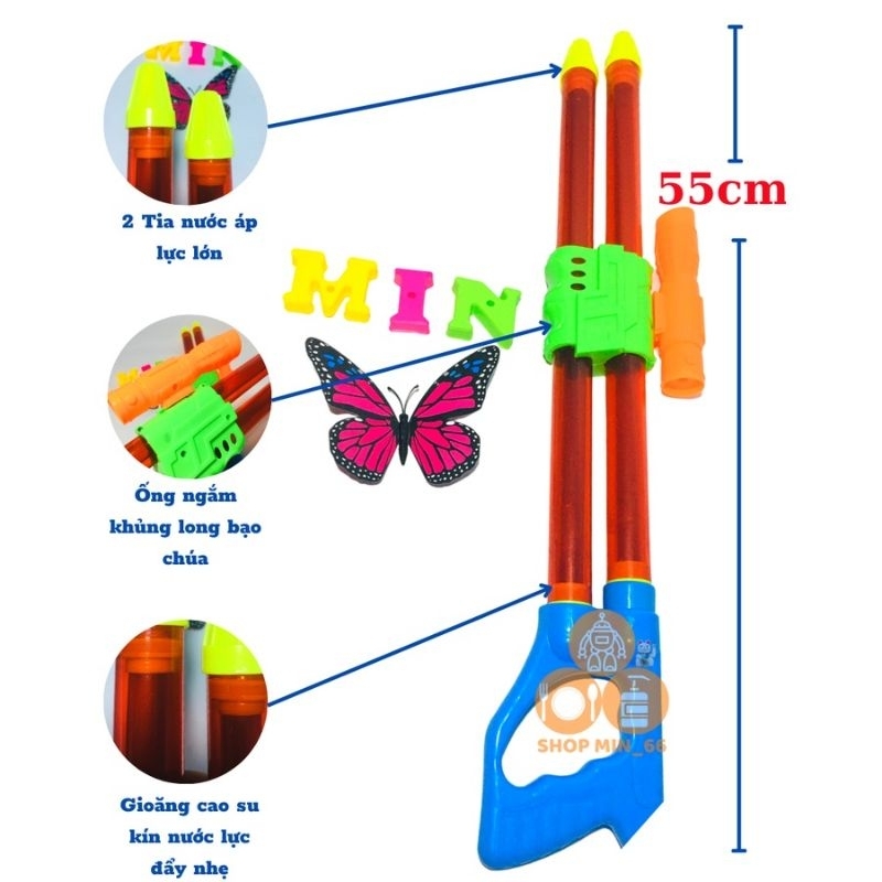 《 HCM 》Súng bắn nước 1 nòng , 2 nòng , 4 nòng cho bé chơi mùa hè, chơi công viên, chơi biển