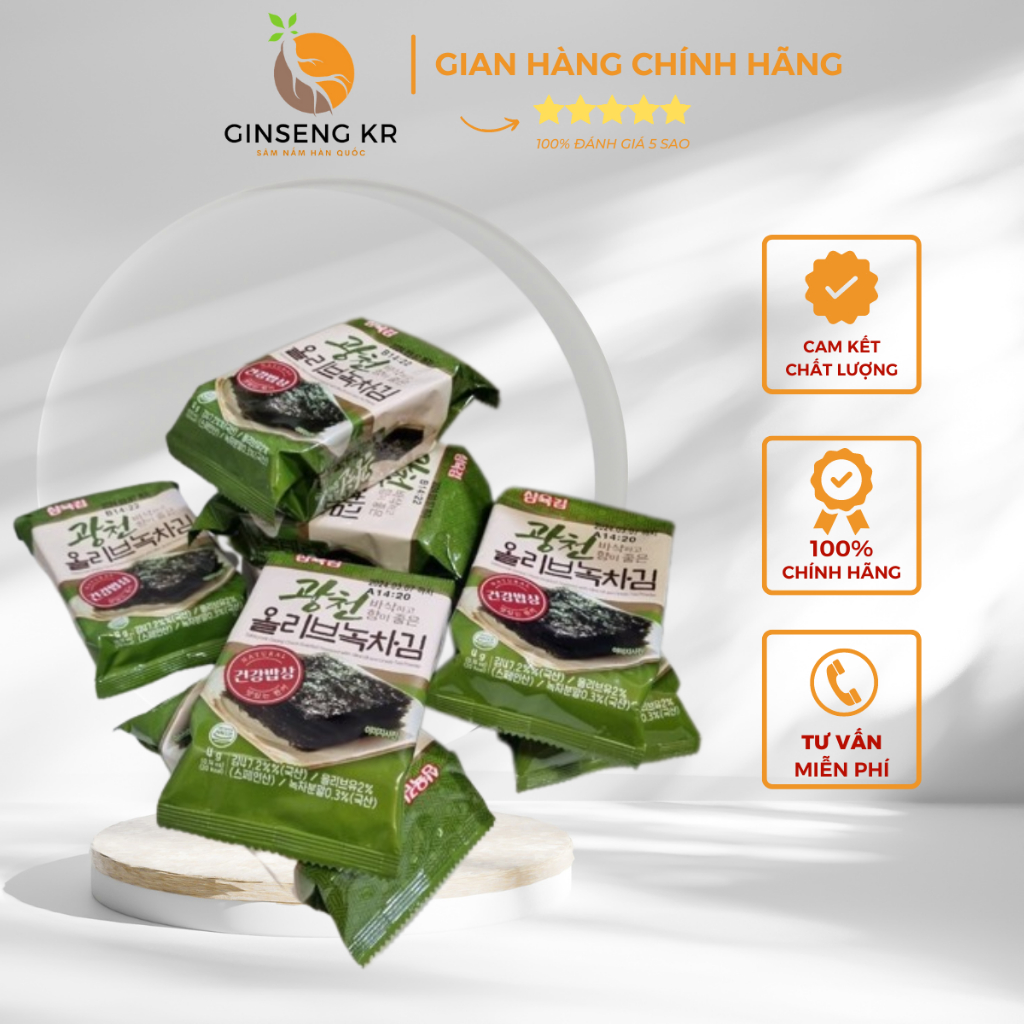 Rong biển ăn liền vị oliu date T2/2024