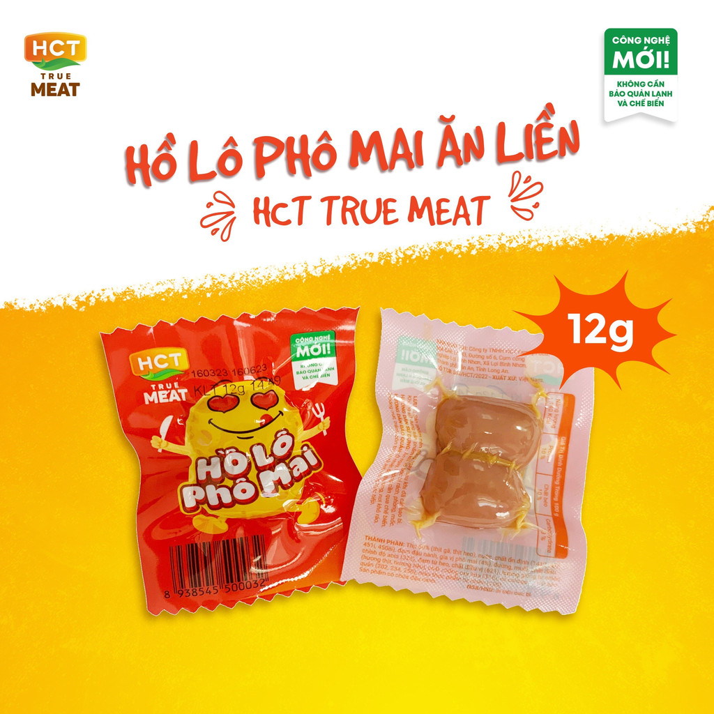 5 túi Hồ lô phô mai ăn liền HCT True Meat 12gx5