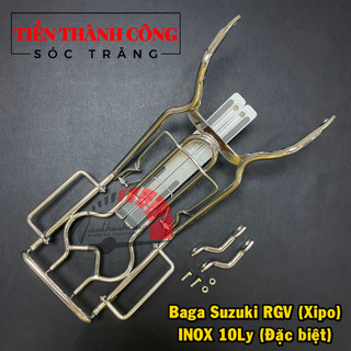 Baga giữa inox 10ly gắn dòng xe suzuki rgv 120 /baga su xì po inox 10ly