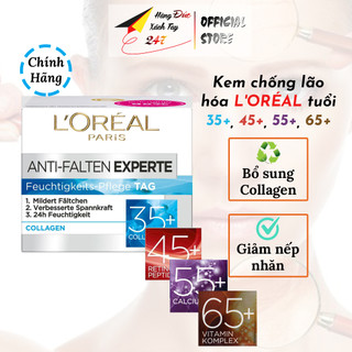 Kem chống lão hóa loreal, giúp giảm nếp nhăn, căng da mặt độ tuổi 35+, 45+, 55+, 65+
