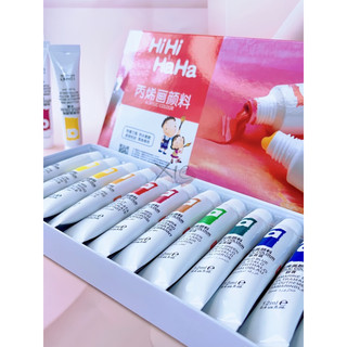 Set bột vẽ cọ bản Hihi Haha - Bột vẽ cọ bản siêu đặc 12 màu chuyên dụng 💞