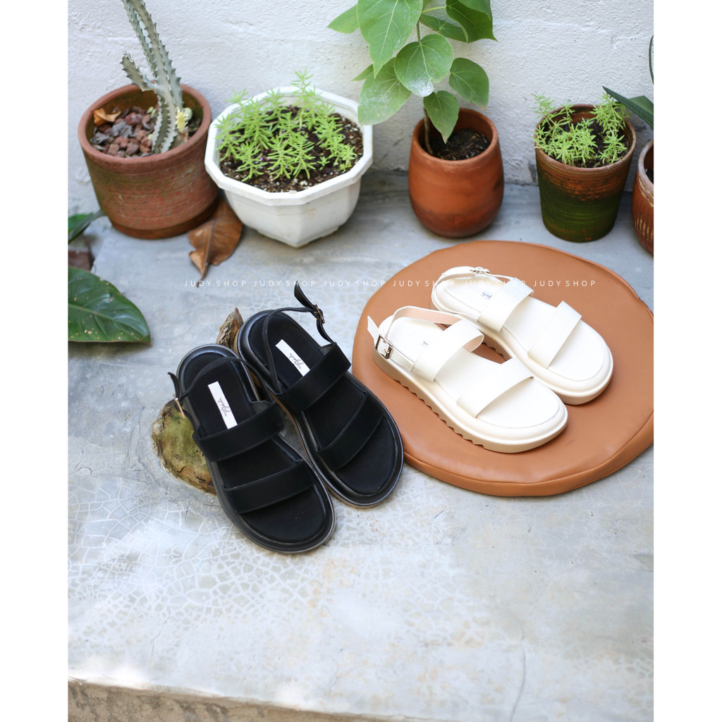 Giày Sandal Bánh Mì RYCIPHIL Quai Ngang Đế Độn Êm Chân Cao 4p VNXK