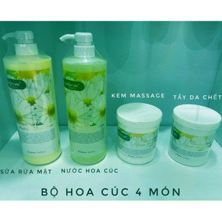 [Shop] Lẻ bộ chăm sóc da Hoa Cúc 4 món (Kem massage, Tẩy da chết, Sữa rửa mặt, Nước hoa hồng)