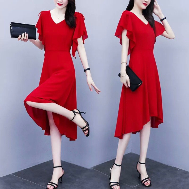 Đầm voan chiffon M/L/XL/2XL⚡️Đầm dự tiệc / trung niên