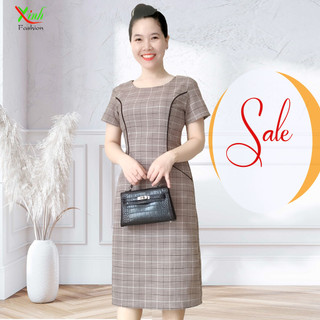 Đầm suông caro tôn dáng dl702