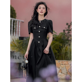 Đầm maxi tay phồng phối nút sang trọng thướt tha