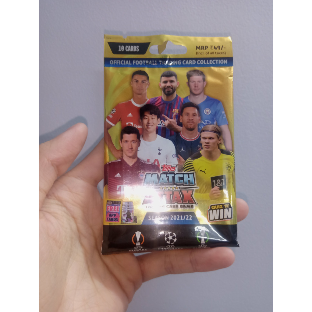Gói thẻ cầu thủ sưu tầm Match Attax Champion League C1 mùa 21/22 Gồm 10 thẻ