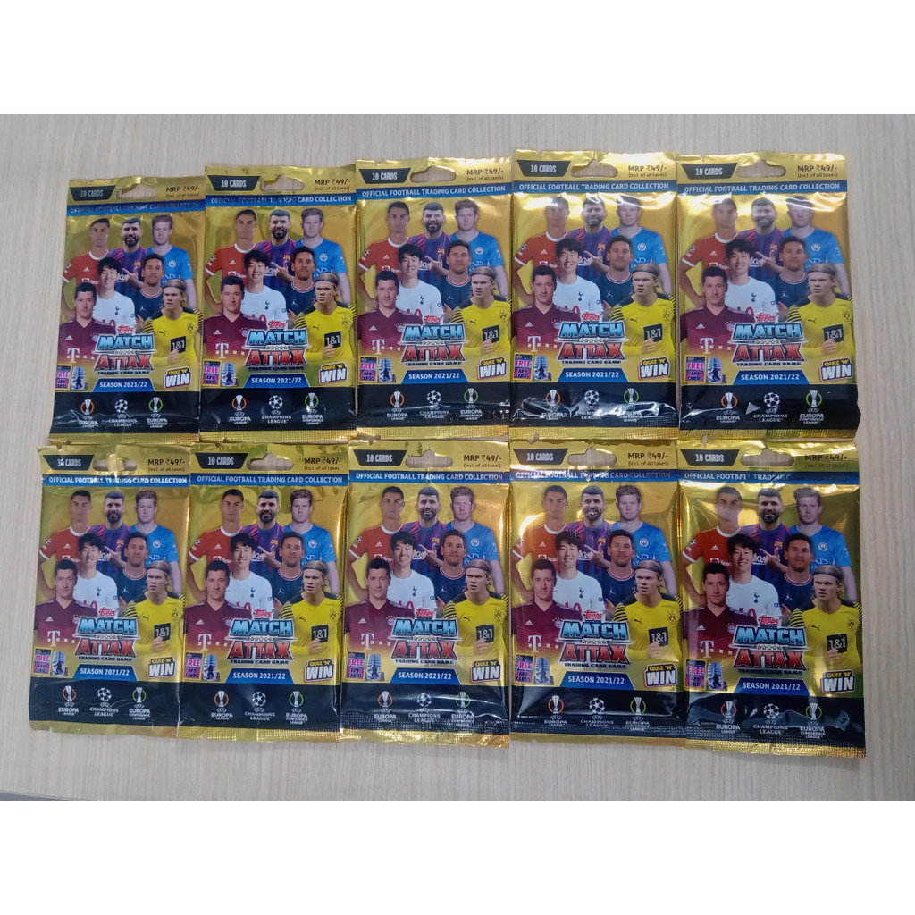 Gói thẻ cầu thủ sưu tầm Match Attax Champion League C1 mùa 21/22 Gồm 10 thẻ