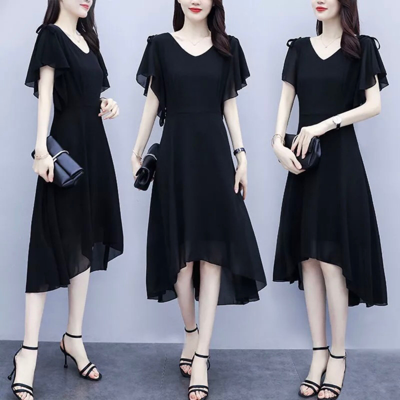 Đầm voan chiffon M/L/XL/2XL⚡️Đầm dự tiệc / trung niên