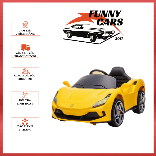 🔥 D8 Funnycar - Xe ô tô điện trẻ em Ferrari: Tự lái và điều khiển từ xa 🔥