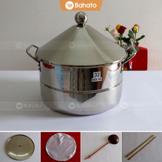 Nồi tráng bánh cuốn đa năng 32cm inox cao cấp