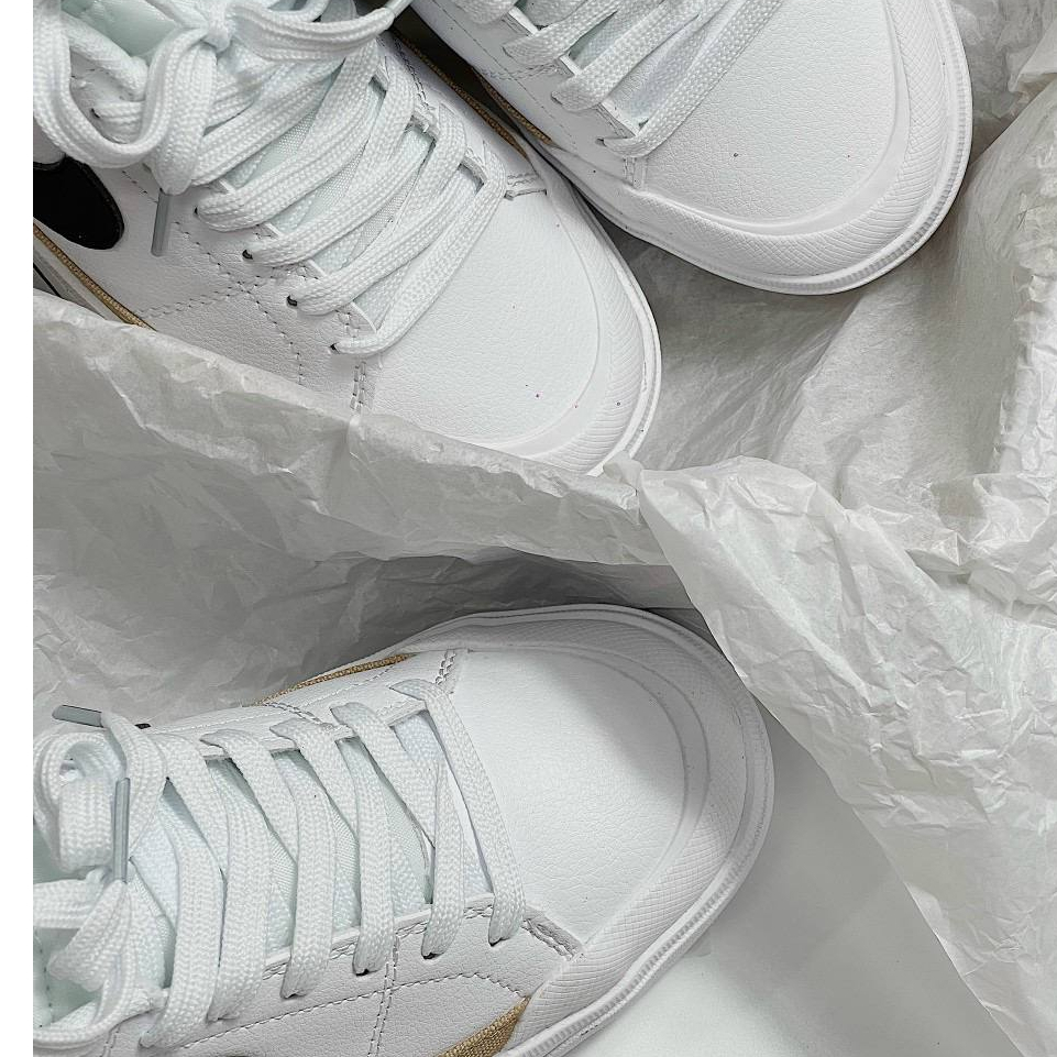 Giày Thể Thao Ni.ke Trắng Tăng Chiều Cao Viền Vàng Giày Court Legacy Lift Black White