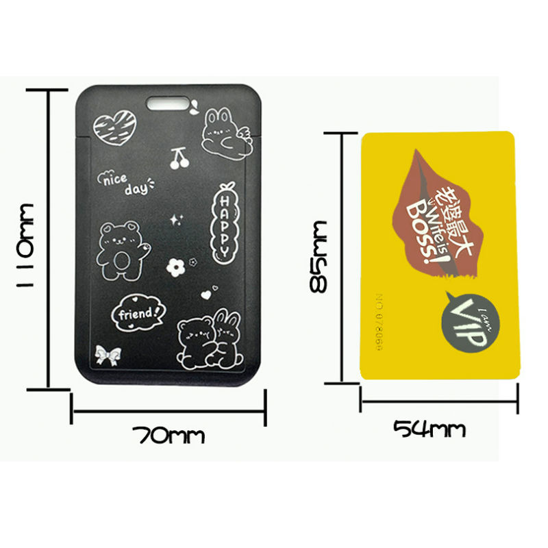 Dây đeo thẻ học sinh, sinh viên, nhân viên thiết kế dọc với họa tiết Chú gấu Lucky Panda dễ thương