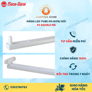 Máng đèn tuýp đôi/ đơn LED RẠNG ĐÔNG M9 Model: FS 40/36x2