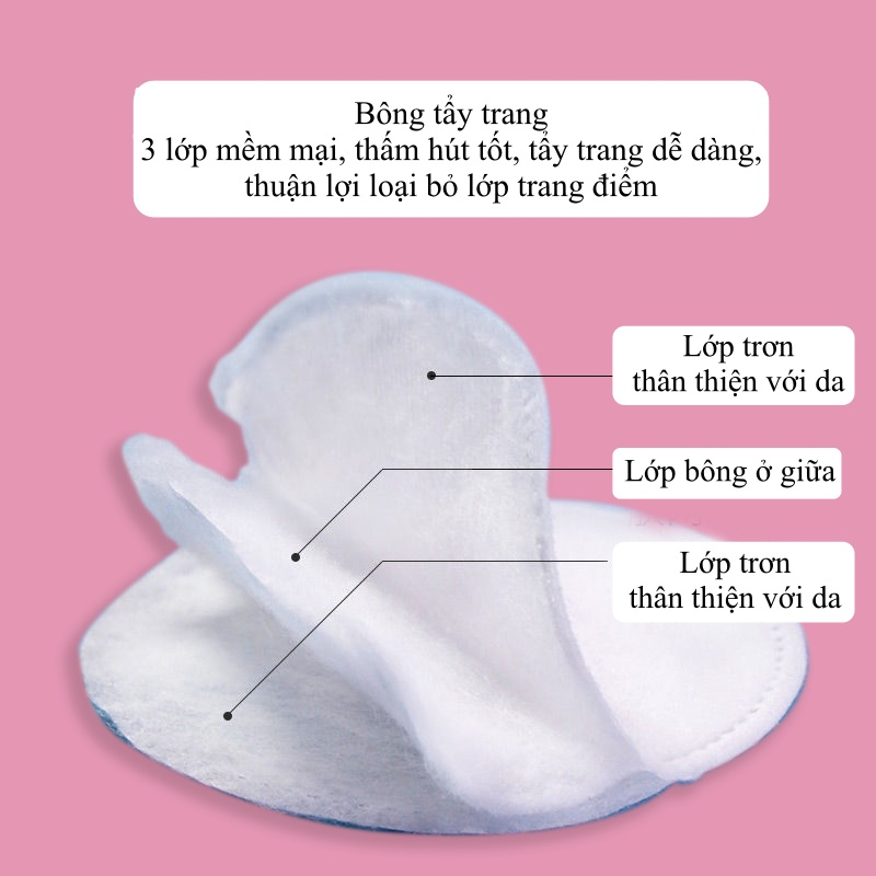 Combo Nước tẩy trang chính hãng MayCreate 300ml + Gói bông tẩy trang cotton 100 miếng 3 lớp siêu dai SPU198