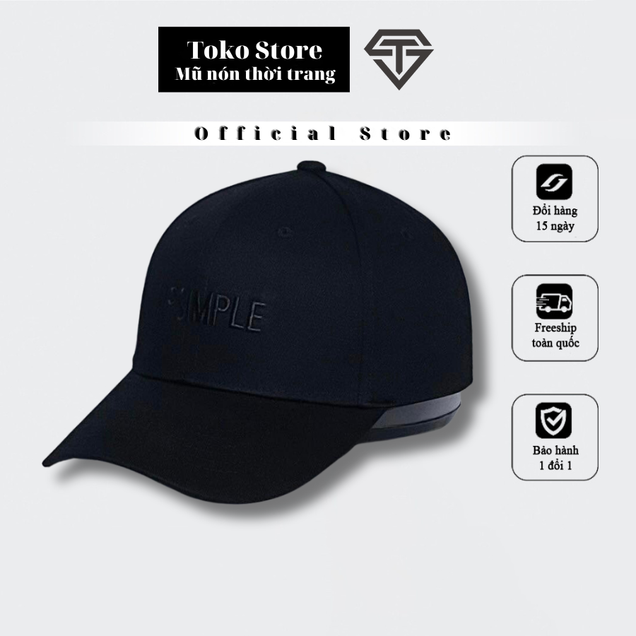 Mũ lưỡi trai, Nón kết thêu chữ nổi “Mr simple” logo đen Siêu HOT Freeship, Full Hộp