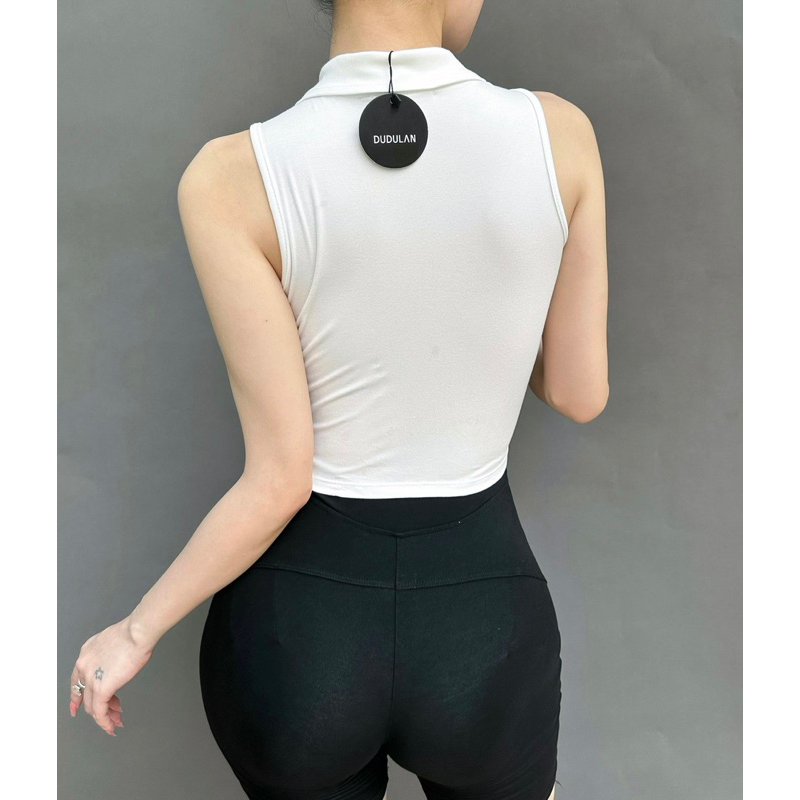 Áo croptop ba lỗ có cổ ANNAKIKI chất cotton - A56