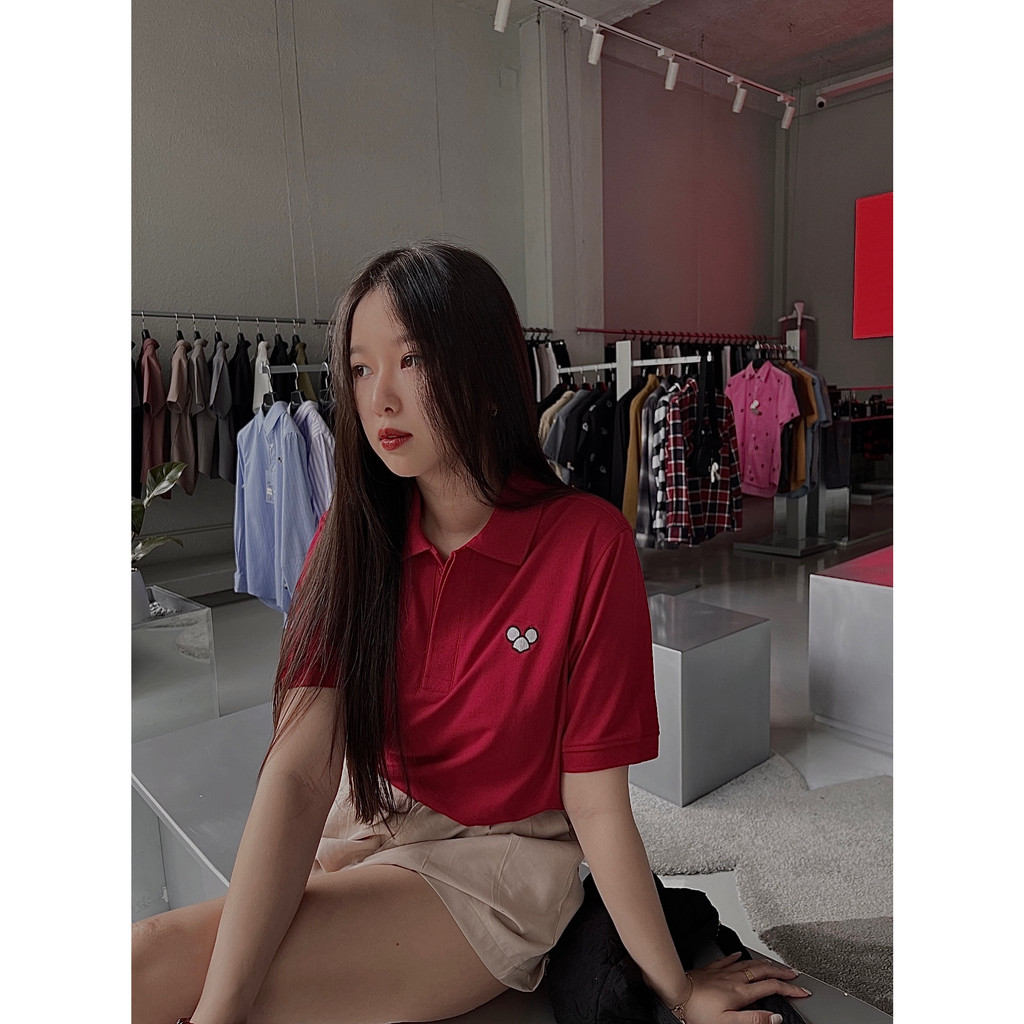 ÁO LOGO POLO đỏ nam basic CHUOTTRANG