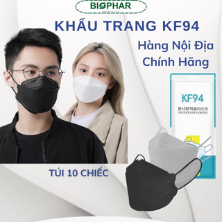 Khẩu Trang KF94 3D 4 Lớp Giảm Bụi Mịn Phong Cách Hàn Quốc Màu Đen, Trắng, Xám, Hồng, Xanh Blue