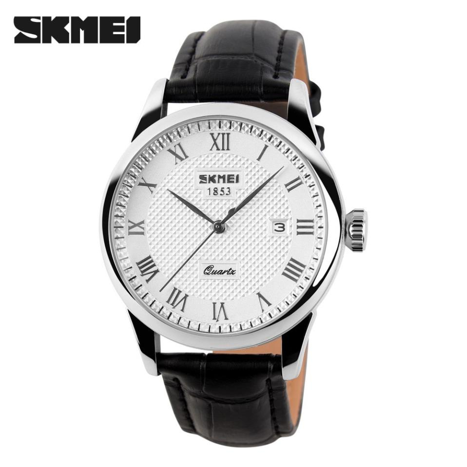Đồng hồ nam dây da SKMIE,Doanh nhân Đồng hồ thạch anh Thời trang mới Dây da không thấm nước,BH 12 tháng