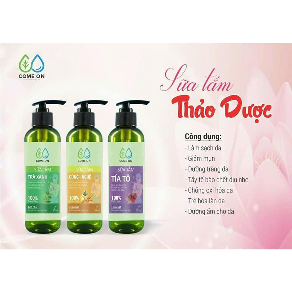 SỮA TẮM HỮU CƠ COME ON  TƯƠI MÁT, SẢNG KHOÁI, GIẢM NGỨA