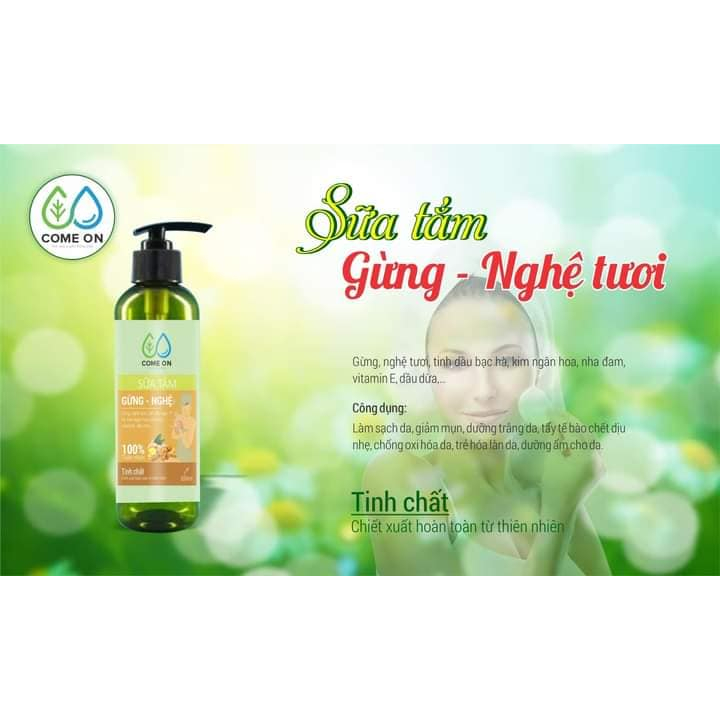 SỮA TẮM HỮU CƠ COME ON  TƯƠI MÁT, SẢNG KHOÁI, GIẢM NGỨA