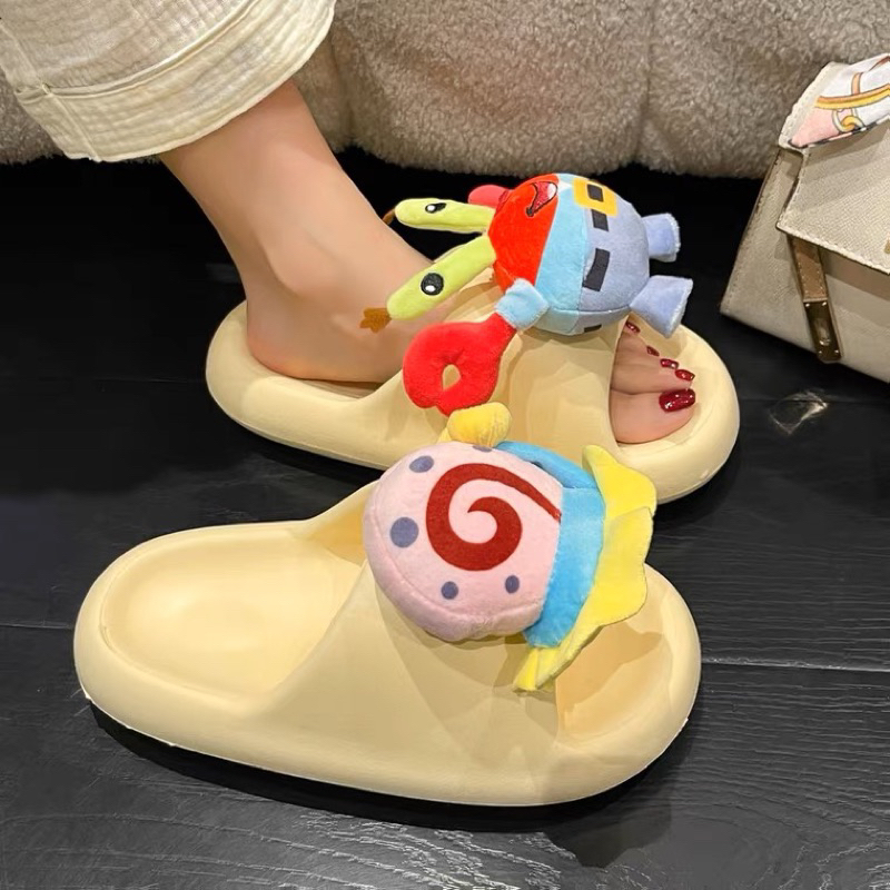 Dép hình ốc sên và cua, dép đế bánh mì dễ thương