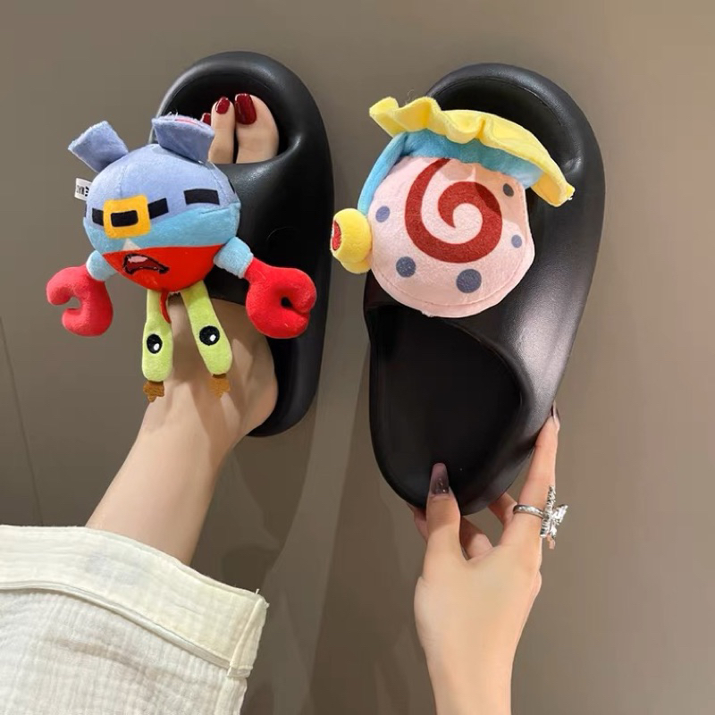 Dép hình ốc sên và cua, dép đế bánh mì dễ thương