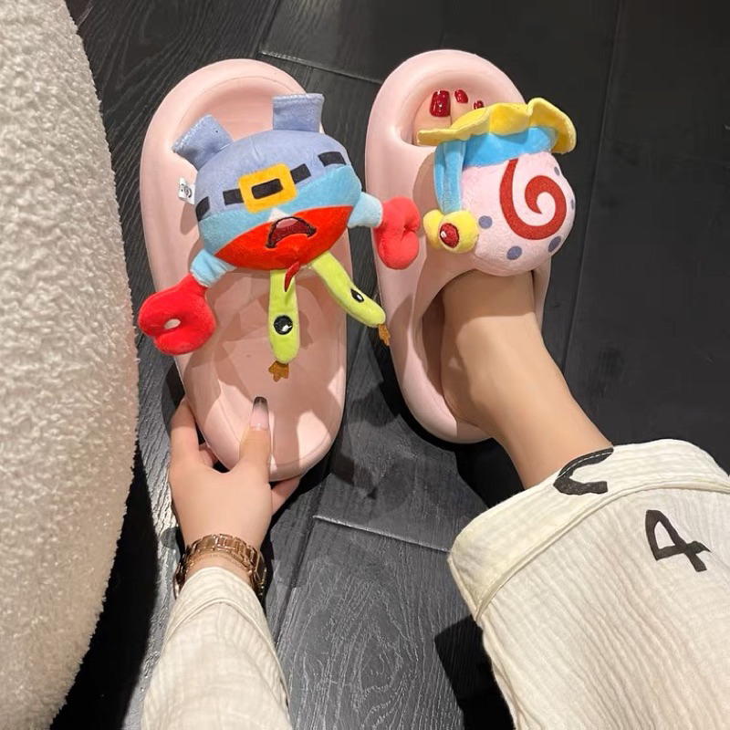 Dép hình ốc sên và cua, dép đế bánh mì dễ thương