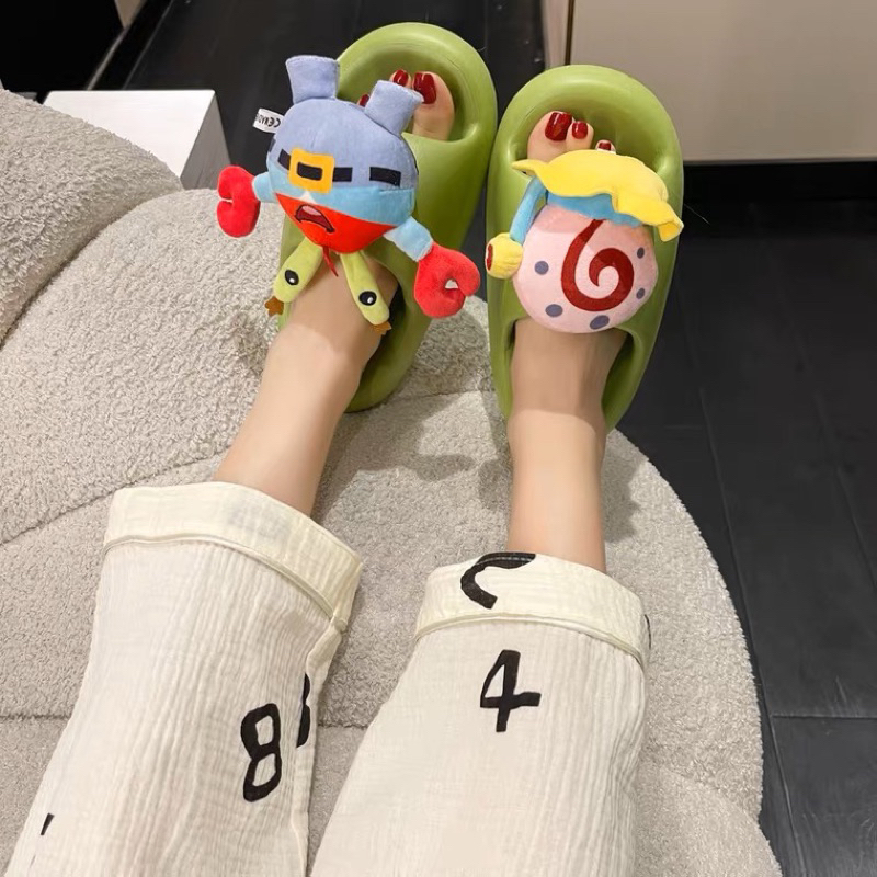 Dép hình ốc sên và cua, dép đế bánh mì dễ thương