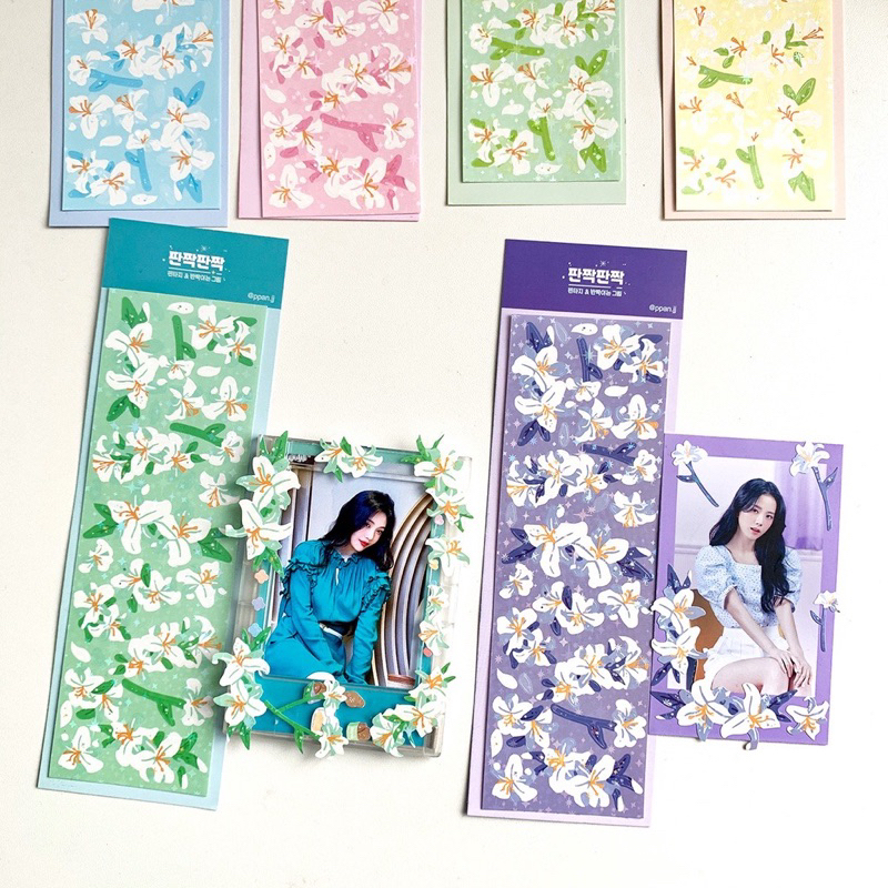 Sticker trang trí hologram hoa tulip hàn quốc sang trọng