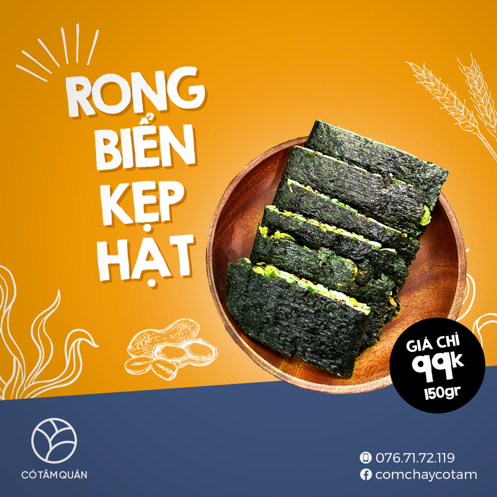 RONG BIỂN KẸP HẠT CHÀ BÔNG CÓ TÂM QUÁN - SỰ KẾT HỢP TUYỆT VỜI CỦA HẠT VÀ RONG BIỂN