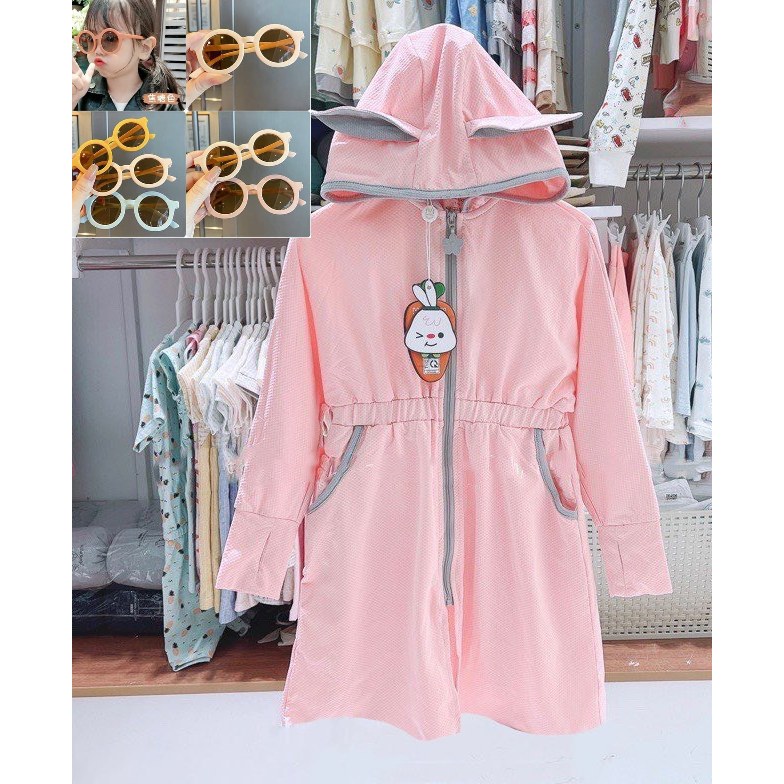 Áo Chống Nắng Toàn Thân TAI THỎ Cho Bé Từ 10-30kg